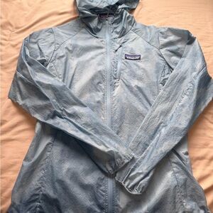 Patagonia Women's Pale Blue Hooded Windbreaker Jacket